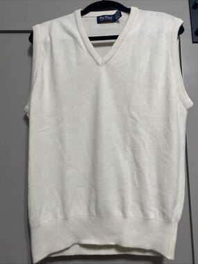 Vintage Par Four Cream V-Neck Sweater Vest